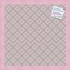 PinPix Decorative pin Cork Bulletin Board Made from Canvas, Retro Pattern Printed at 16x16 Inches and Framed in Baby Pink Stain on Beech (PinPix-352) view 1