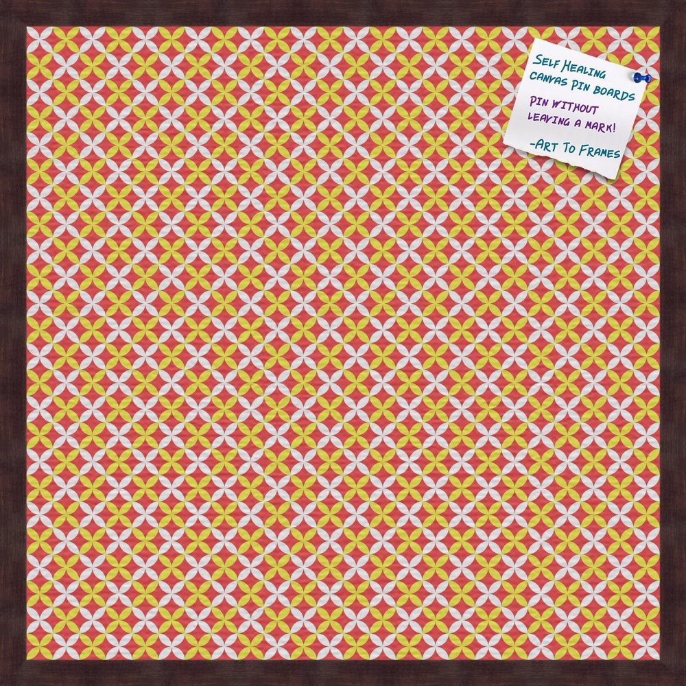 PinPix Decorative pin Cork Bulletin Board Made from self-Healing Canvas, Vivid Pattern Printed at 24x24 Inches and Framed in Coffee(WOM1343)