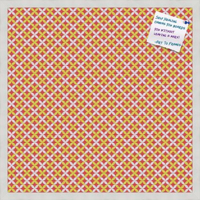 PinPix Decorative pin Cork Bulletin Board Made from self-Healing Canvas, Vivid Pattern Printed at 24x24 Inches and Framed in Satin White Frame(WOM59504)