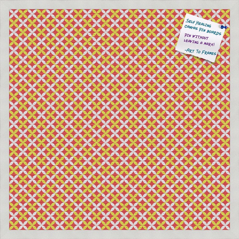 PinPix Decorative pin Cork Bulletin Board Made from self-Healing Canvas, Vivid Pattern Printed at 24x24 Inches and Framed in Satin White Frame(WOM59504)