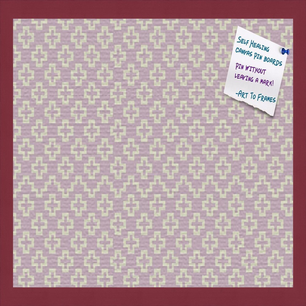PinPix Decorative pin Cork Bulletin Board Made from self-Healing Canvas, Retro Pattern Printed at 24x16 Inches and Framed in Red Stain on Beech(WOM56673)