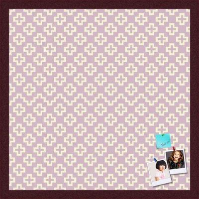 PinPix Decorative pin Cork Bulletin Board Made from self-Healing Canvas, Retro Pattern Printed at 20x20 Inches and Framed in Classic Mahogany Frame(WOM59504)