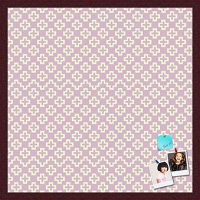 PinPix Decorative pin Cork Bulletin Board Made from self-Healing Canvas, Retro Pattern Printed at 24x24 Inches and Framed in Classic Mahogany Frame(WOM59504)