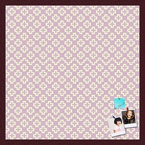 PinPix Decorative pin Cork Bulletin Board Made from self-Healing Canvas, Retro Pattern Printed at 24x24 Inches and Framed in Classic Mahogany Frame(WOM59504)