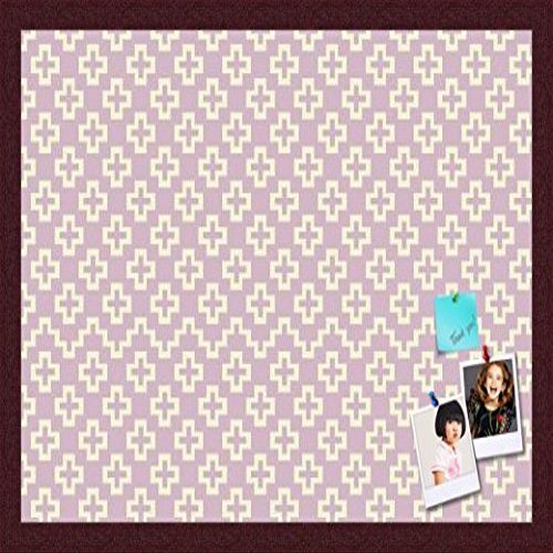PinPix Decorative pin Cork Bulletin Board Made from self-Healing Canvas, Retro Pattern Printed at 24x16 Inches and Framed in Classic Mahogany Frame(WOM59504)