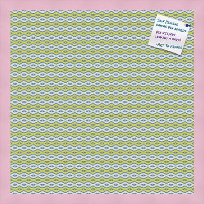 PinPix Decorative pin Cork Bulletin Board Made from Canvas, Vivid Pattern Printed at 20x20 Inches and Framed in Baby Pink Stain on Beech (PinPix-360)