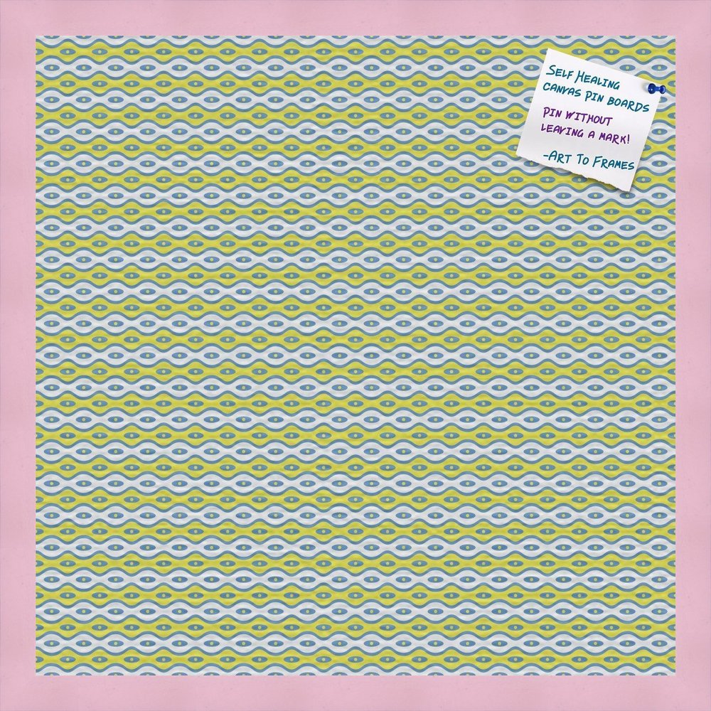 PinPix Decorative pin Cork Bulletin Board Made from Canvas, Vivid Pattern Printed at 20x20 Inches and Framed in Baby Pink Stain on Beech (PinPix-360)