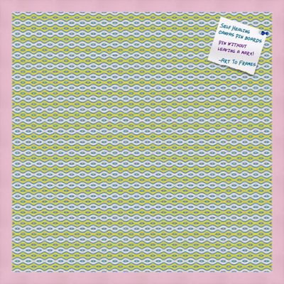 PinPix Decorative pin Cork Bulletin Board Made from Canvas, Vivid Pattern Printed at 24x24 Inches and Framed in Baby Pink Stain on Beech (PinPix-360)