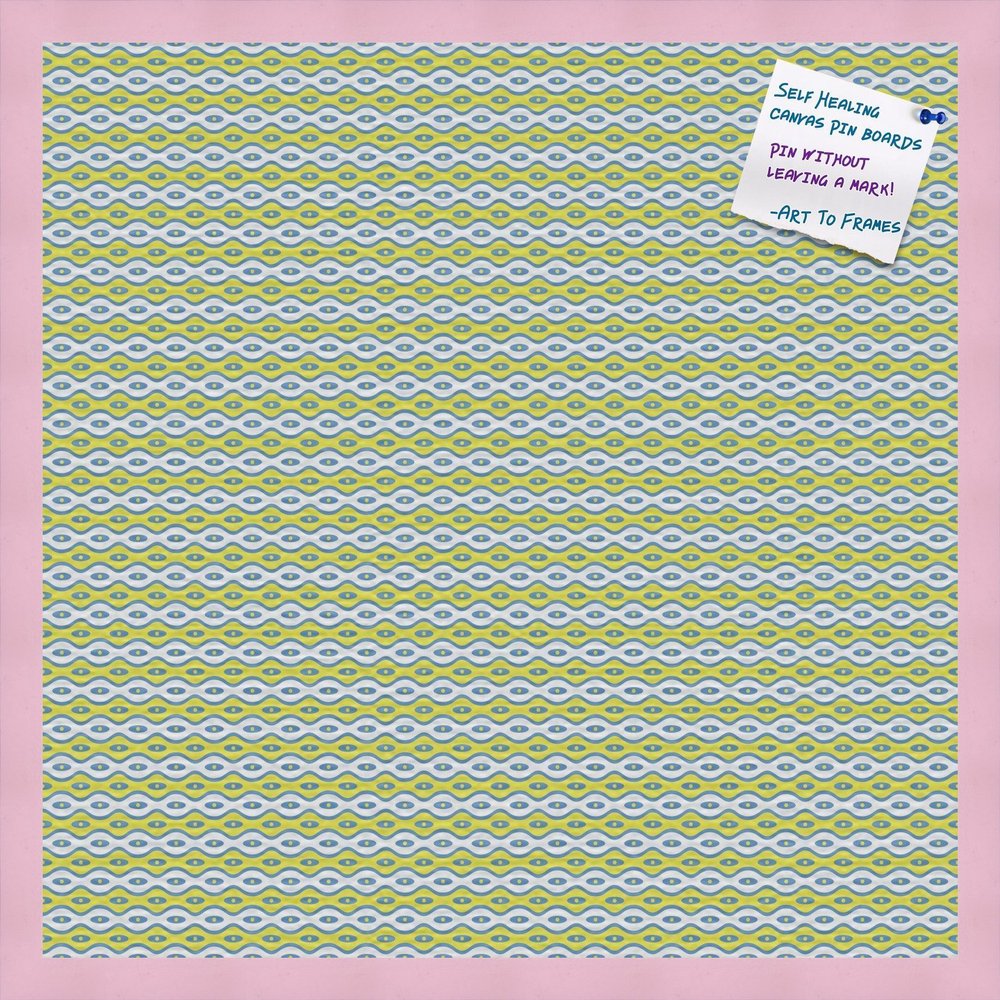 PinPix Decorative pin Cork Bulletin Board Made from Canvas, Vivid Pattern Printed at 24x24 Inches and Framed in Baby Pink Stain on Beech (PinPix-360)