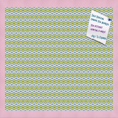 PinPix Decorative pin Cork Bulletin Board Made from Canvas, Vivid Pattern Printed at 24x16 Inches and Framed in Baby Pink Stain on Beech (PinPix-360)