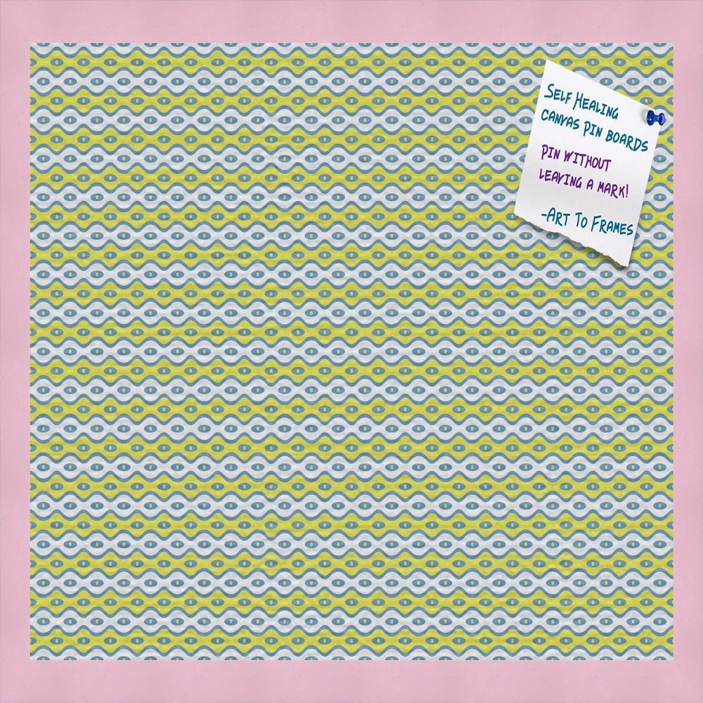 PinPix Decorative pin Cork Bulletin Board Made from Canvas, Vivid Pattern Printed at 24x16 Inches and Framed in Baby Pink Stain on Beech (PinPix-360)