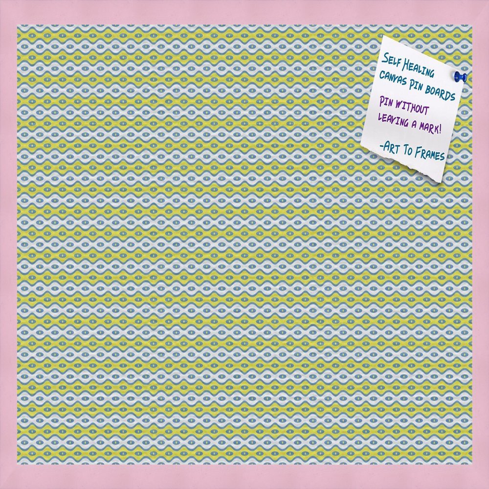 PinPix Decorative pin Cork Bulletin Board Made from Canvas, Vivid Pattern Printed at 30x20 Inches and Framed in Baby Pink Stain on Beech (PinPix-360)
