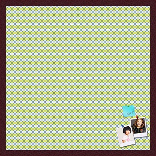 PinPix Decorative pin Cork Bulletin Board Made from self-Healing Canvas, Vivid Pattern Printed at 24x24 Inches and Framed in Classic Mahogany Frame(WOM59504)