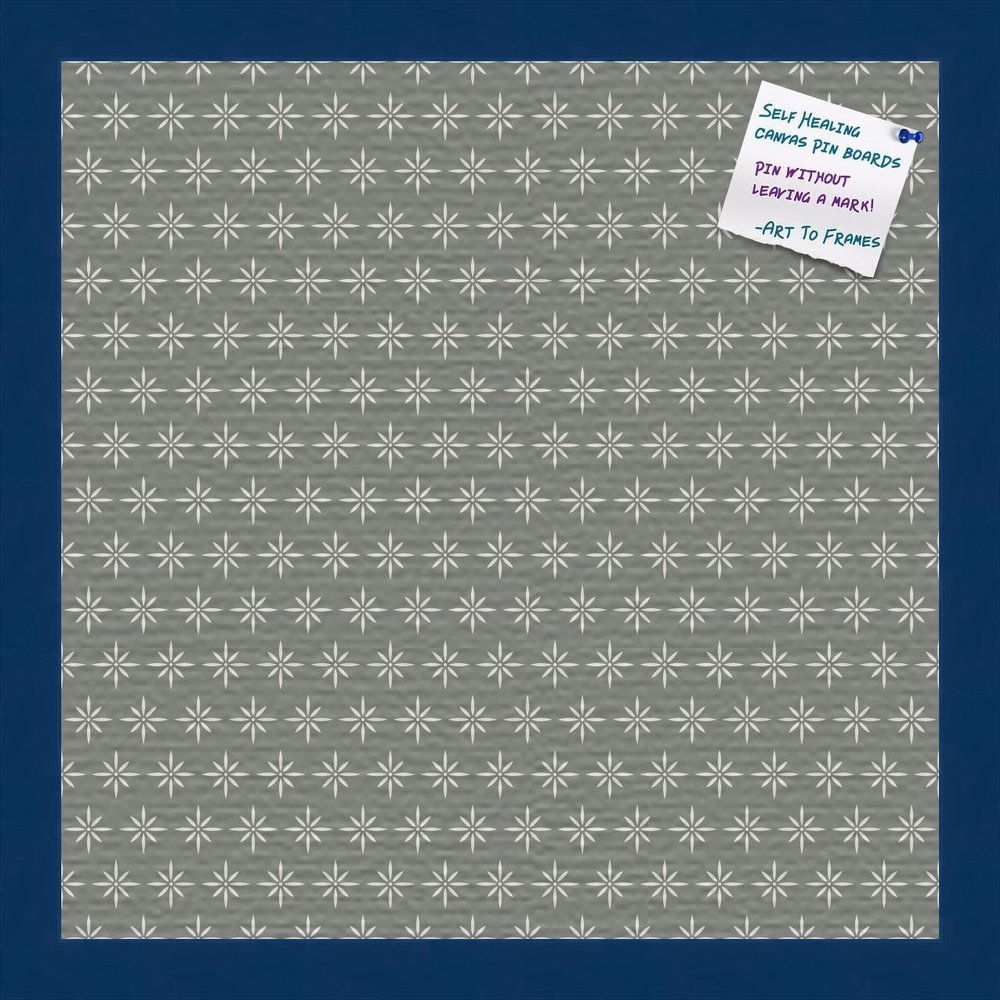 PinPix Decorative pin Cork Bulletin Board Made from Canvas, Retro Pattern Printed at 16x16 Inches and Framed in Blue Stain on Beech (PinPix-384)