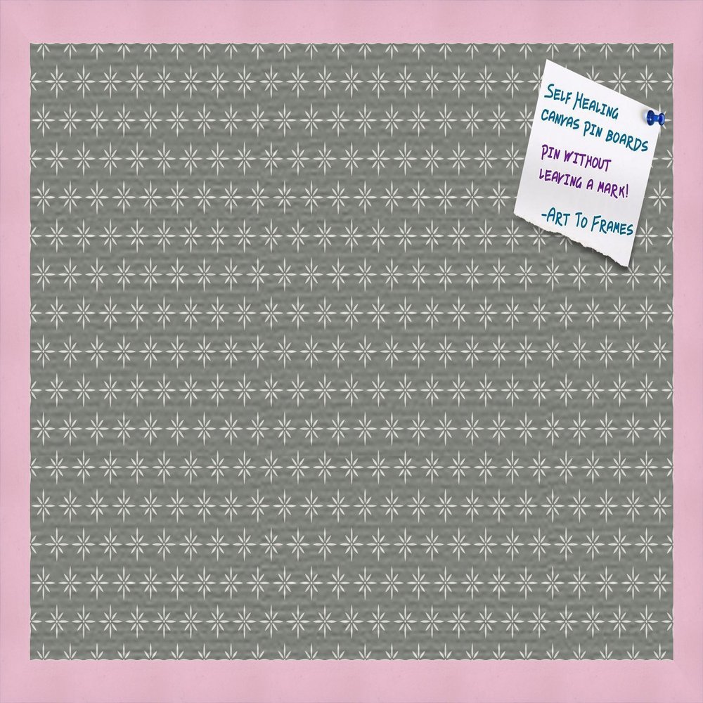 PinPix Decorative pin Cork Bulletin Board Made from Canvas, Retro Pattern Printed at 24x16 Inches and Framed in Baby Pink Stain on Beech (PinPix-384)