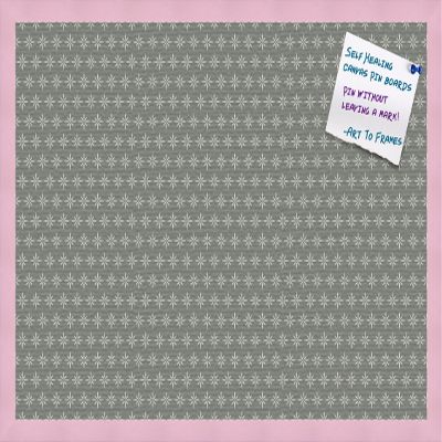 PinPix Decorative pin Cork Bulletin Board Made from Canvas, Retro Pattern Printed at 30x20 Inches and Framed in Baby Pink Stain on Beech (PinPix-384)