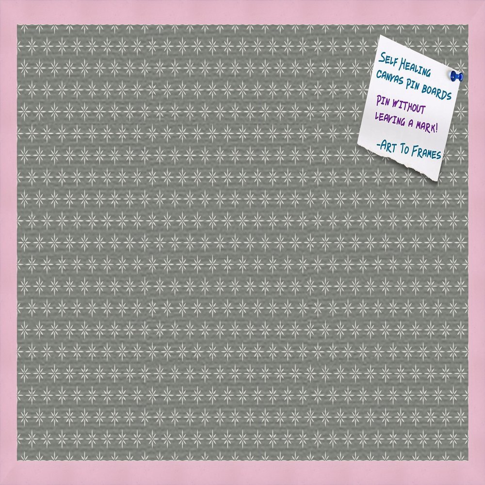 PinPix Decorative pin Cork Bulletin Board Made from Canvas, Retro Pattern Printed at 30x20 Inches and Framed in Baby Pink Stain on Beech (PinPix-384)