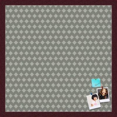 PinPix Decorative pin Cork Bulletin Board Made from self-Healing Canvas, Retro Pattern Printed at 20x20 Inches and Framed in Classic Mahogany Frame(WOM59504)