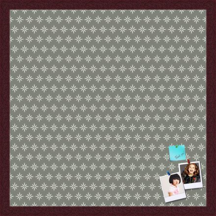 PinPix Decorative pin Cork Bulletin Board Made from self-Healing Canvas, Retro Pattern Printed at 20x20 Inches and Framed in Classic Mahogany Frame(WOM59504)