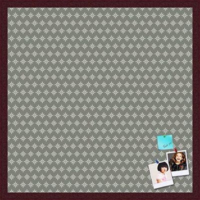 PinPix Decorative pin Cork Bulletin Board Made from self-Healing Canvas, Retro Pattern Printed at 24x24 Inches and Framed in Classic Mahogany Frame(WOM59504)