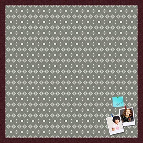 PinPix Decorative pin Cork Bulletin Board Made from self-Healing Canvas, Retro Pattern Printed at 24x24 Inches and Framed in Classic Mahogany Frame(WOM59504)