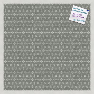 PinPix Decorative pin Cork Bulletin Board Made from self-Healing Canvas, Retro Pattern Printed at 24x24 Inches and Framed in Satin White Frame(WOM59504)