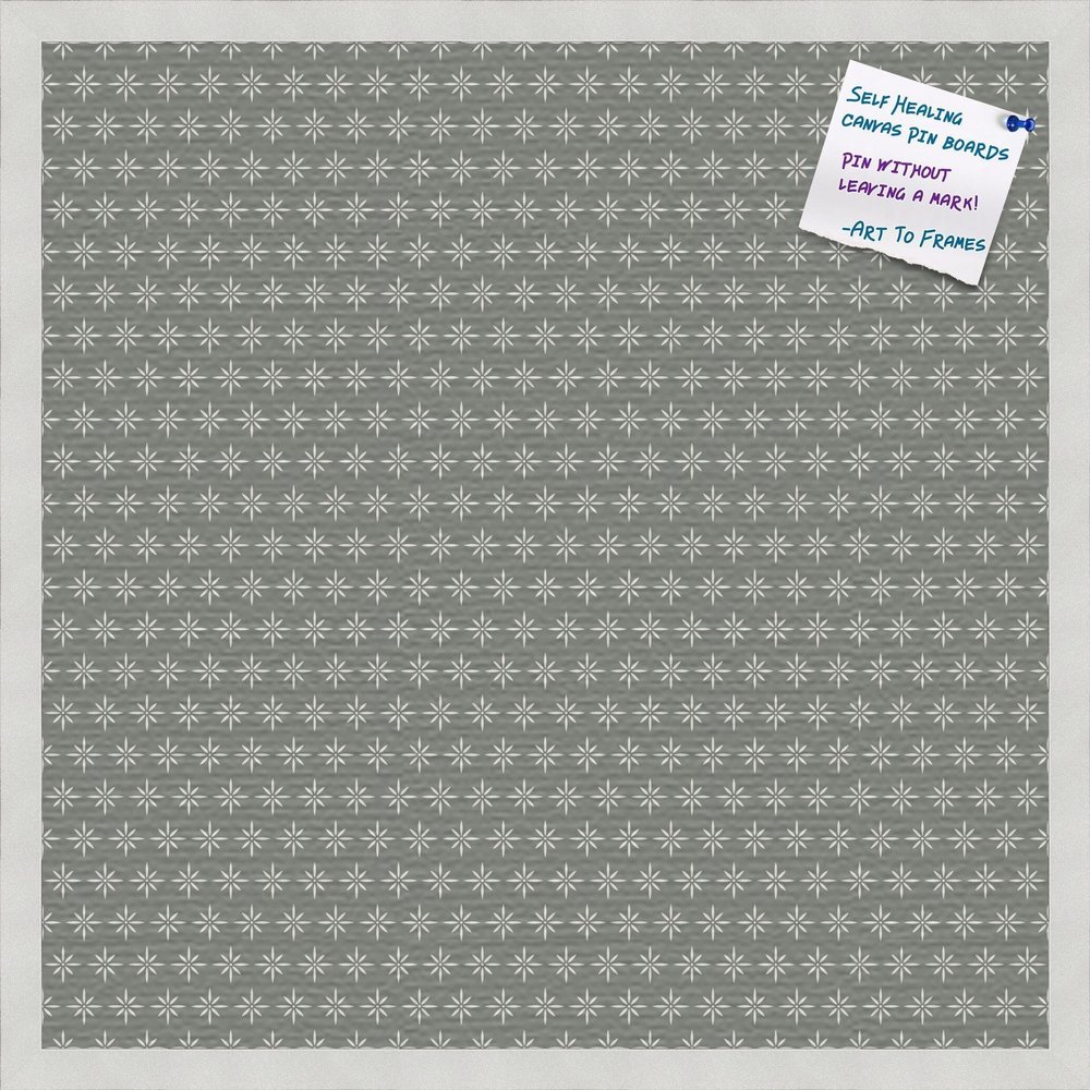 PinPix Decorative pin Cork Bulletin Board Made from self-Healing Canvas, Retro Pattern Printed at 24x24 Inches and Framed in Satin White Frame(WOM59504)