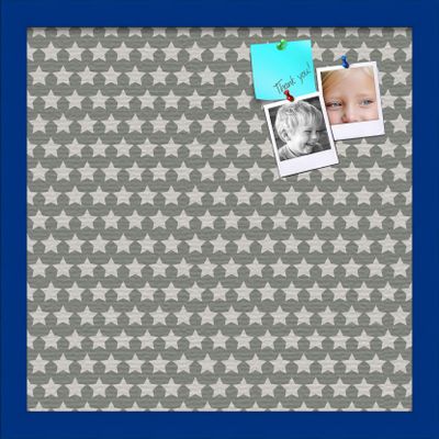 PinPix Decorative pin Cork Bulletin Board Made from Canvas, Retro Pattern Printed at 16x16 Inches and Framed in Blue Stain on Beech (PinPix-385)