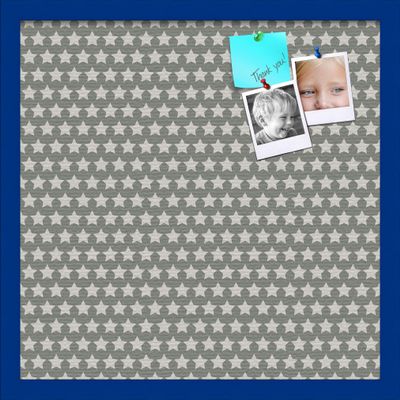 PinPix Decorative pin Cork Bulletin Board Made from Canvas, Retro Pattern Printed at 20x20 Inches and Framed in Blue Stain on Beech (PinPix-385)