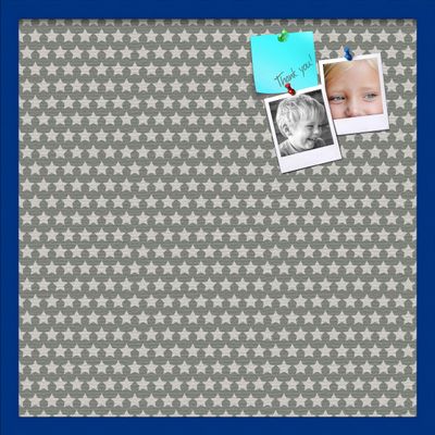PinPix Decorative pin Cork Bulletin Board Made from Canvas, Retro Pattern Printed at 24x24 Inches and Framed in Blue Stain on Beech (PinPix-385)
