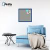 PinPix Decorative pin Cork Bulletin Board Made from Canvas, Retro Pattern Printed at 24x24 Inches and Framed in Blue Stain on Beech (PinPix-385) view 4