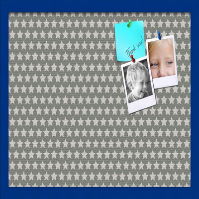 PinPix Decorative pin Cork Bulletin Board Made from Canvas, Retro Pattern Printed at 24x16 Inches and Framed in Blue Stain on Beech (PinPix-385)