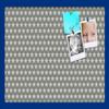 PinPix Decorative pin Cork Bulletin Board Made from Canvas, Retro Pattern Printed at 24x16 Inches and Framed in Blue Stain on Beech (PinPix-385) view 1