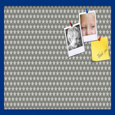 PinPix Decorative pin Cork Bulletin Board Made from Canvas, Retro Pattern Printed at 30x20 Inches and Framed in Blue Stain on Beech (PinPix-385)