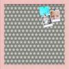 PinPix Decorative pin Cork Bulletin Board Made from Canvas, Retro Pattern Printed at 16x16 Inches and Framed in Baby Pink Stain on Beech (PinPix-385) view 1
