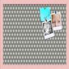 PinPix Decorative pin Cork Bulletin Board Made from Canvas, Retro Pattern Printed at 24x16 Inches and Framed in Baby Pink Stain on Beech (PinPix-385) view 1