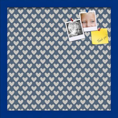 PinPix Decorative pin Cork Bulletin Board Made from Canvas, Retro Pattern Printed at 16x16 Inches and Framed in Blue Stain on Beech (PinPix-378)