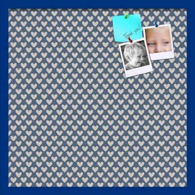 PinPix Decorative pin Cork Bulletin Board Made from Canvas, Retro Pattern Printed at 24x24 Inches and Framed in Blue Stain on Beech (PinPix-378)
