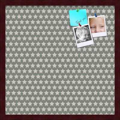 PinPix Decorative pin Cork Bulletin Board Made from self-Healing Canvas, Retro Pattern Printed at 20x20 Inches and Framed in Classic Mahogany Frame(WOM59504)