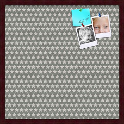 PinPix Decorative pin Cork Bulletin Board Made from self-Healing Canvas, Retro Pattern Printed at 24x24 Inches and Framed in Classic Mahogany Frame(WOM59504)