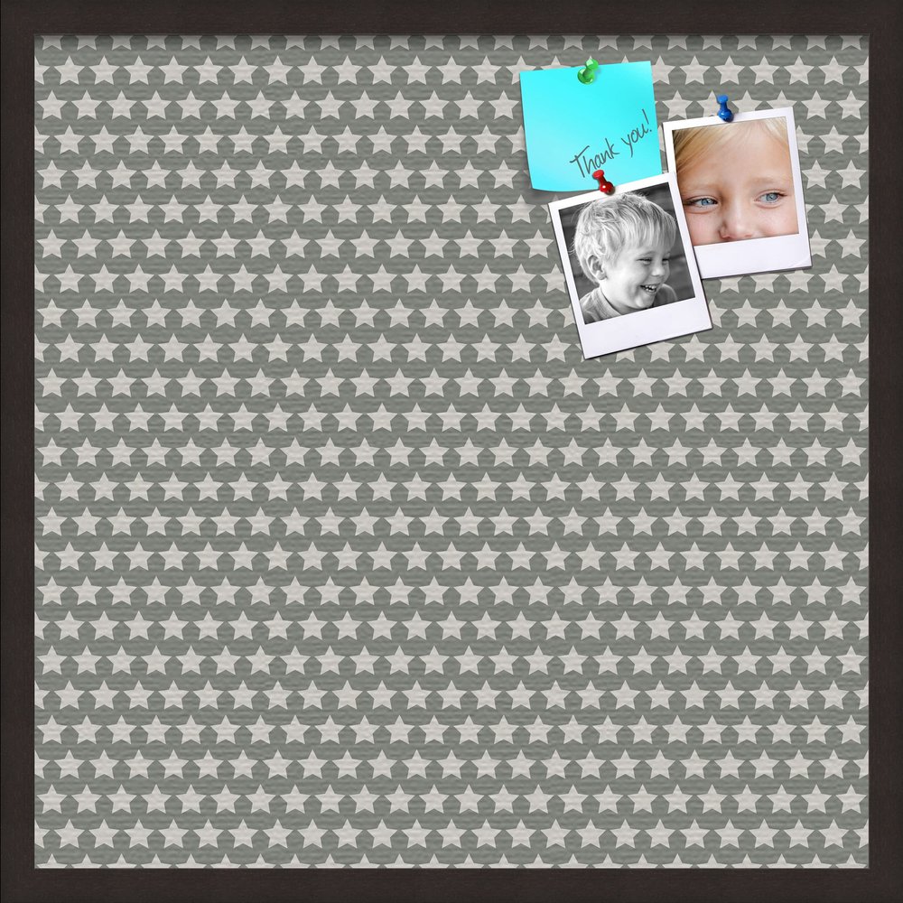 PinPix Decorative pin Cork Bulletin Board Made from self-Healing Canvas, Retro Pattern Printed at 24x24 Inches and Framed in Coffee(WOM1343)