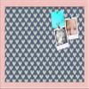PinPix Decorative pin Cork Bulletin Board Made from Canvas, Retro Pattern Printed at 18x12 Inches and Framed in Baby Pink Stain on Beech (PinPix-378) view 1