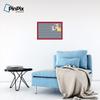 PinPix Decorative pin Cork Bulletin Board Made from self-Healing Canvas, Retro Pattern Printed at 24x16 Inches and Framed in Red Stain on Beech(WOM56673) view 4