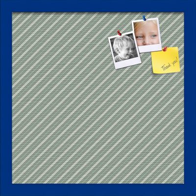 PinPix Decorative pin Cork Bulletin Board Made from Canvas, Retro Pattern Printed at 16x16 Inches and Framed in Blue Stain on Beech (PinPix-386)