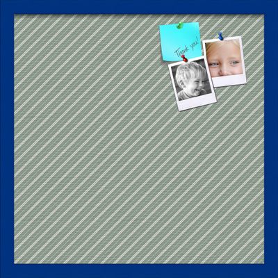 PinPix Decorative pin Cork Bulletin Board Made from Canvas, Retro Pattern Printed at 20x20 Inches and Framed in Blue Stain on Beech (PinPix-386)