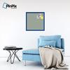 PinPix Decorative pin Cork Bulletin Board Made from Canvas, Retro Pattern Printed at 24x24 Inches and Framed in Blue Stain on Beech (PinPix-386) view 4