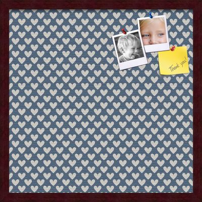 PinPix Decorative pin Cork Bulletin Board Made from self-Healing Canvas, Retro Pattern Printed at 20x20 Inches and Framed in Classic Mahogany Frame(WOM59504)