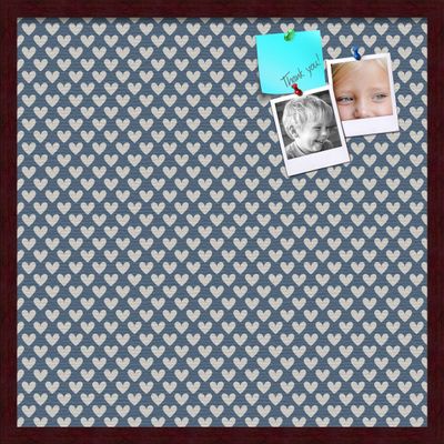 PinPix Decorative pin Cork Bulletin Board Made from self-Healing Canvas, Retro Pattern Printed at 24x24 Inches and Framed in Classic Mahogany Frame(WOM59504)