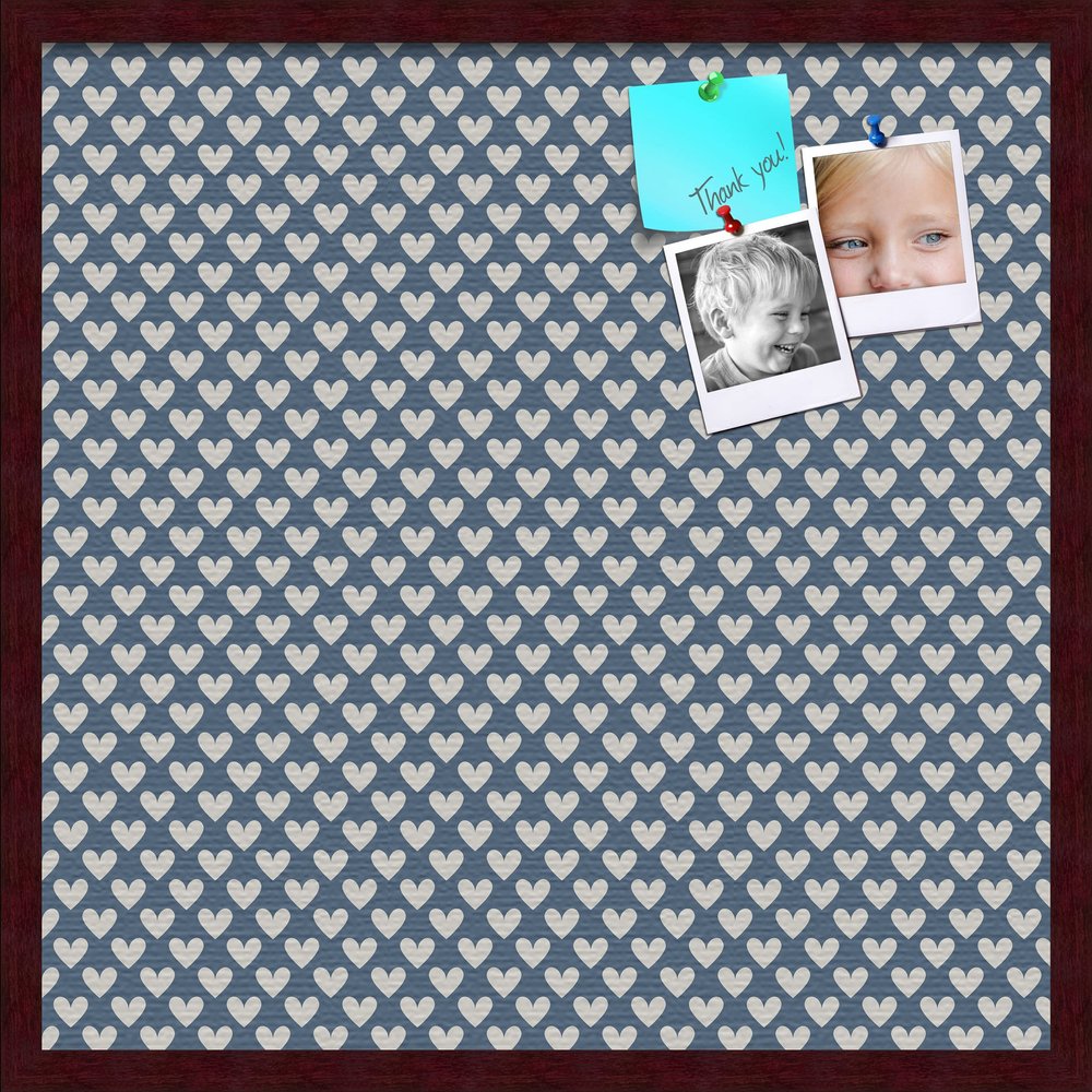 PinPix Decorative pin Cork Bulletin Board Made from self-Healing Canvas, Retro Pattern Printed at 24x24 Inches and Framed in Classic Mahogany Frame(WOM59504)