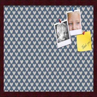 PinPix Decorative pin Cork Bulletin Board Made from self-Healing Canvas, Retro Pattern Printed at 24x16 Inches and Framed in Classic Mahogany Frame(WOM59504)